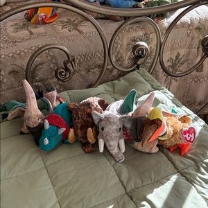 Vintage Ty Beanie Babies dinosaurs and mammoth